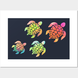 Tropical Hawaiian Sea Turtles Magic Islands Lovers Gift Posters and Art